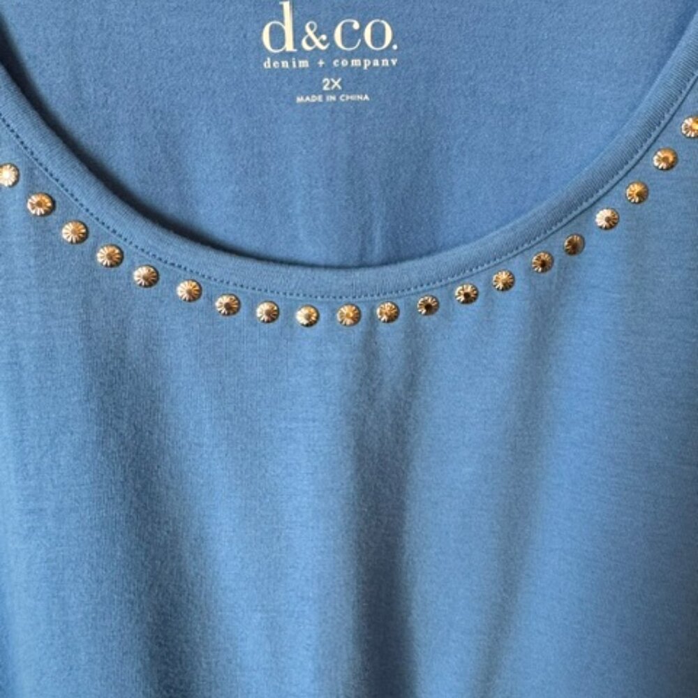 NWT DENIM & CO PERFECT for SUMMER SLEEVELESS TOP PLUS: 2X #X - Picture 4 of 6